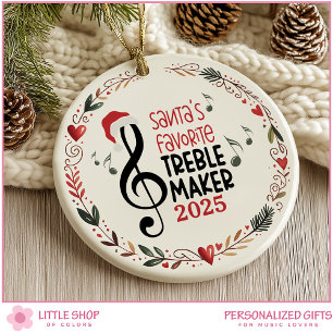 Customisable Music Teacher Student Photo Ceramic Tree Decoration