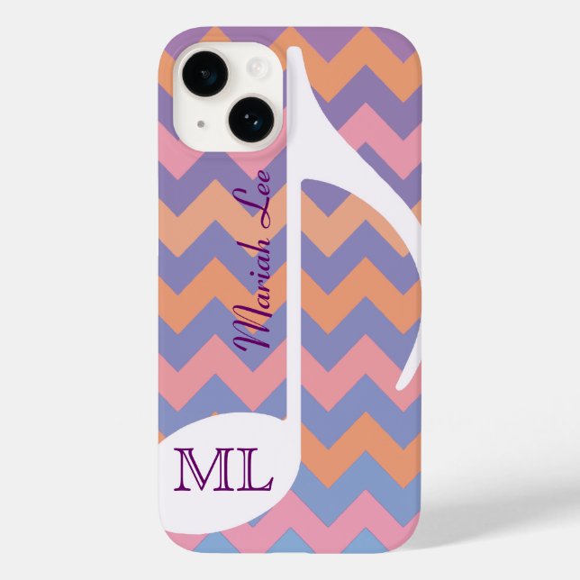 Customisable Musical Note & chevron Case-Mate iPhone Case (Back)