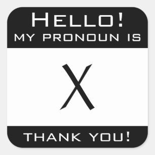 Customisable "My pronoun" stickers