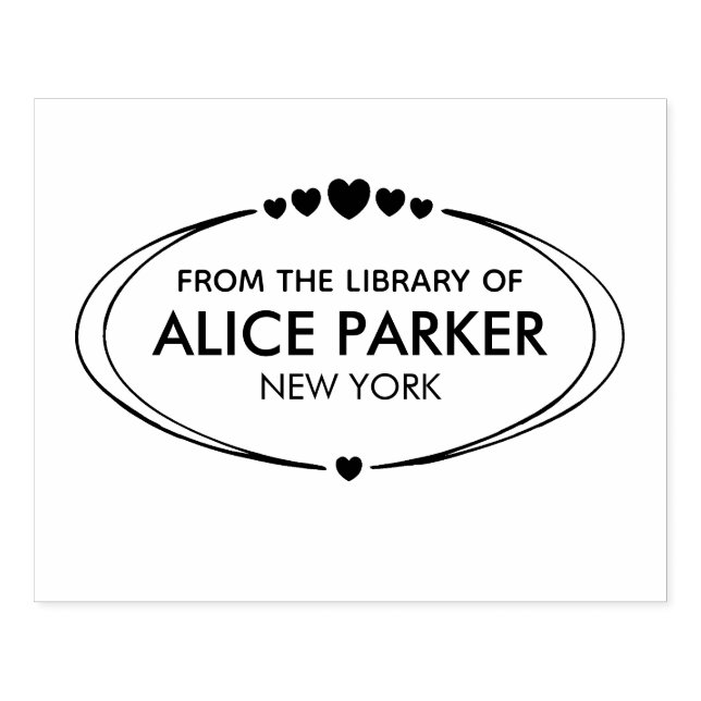 Customisable nam and text, from the library of rubber stamp (Imprint)