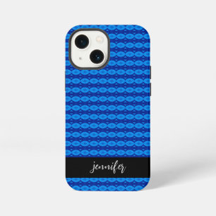 Customisable name Abstract blue pattern iPhone 13 Mini Case