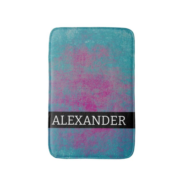 Customisable name Abstract grunge texture Bath Mat (Front Vertical)