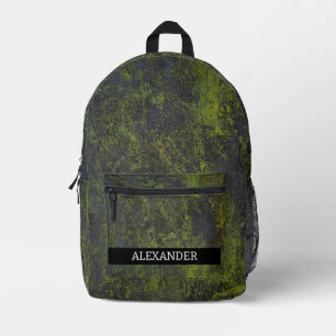 Customisable name. Abstract grunge texture Printed Backpack