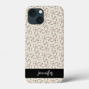Customisable name Abstract retro clock pattern iPhone 13 Mini Case