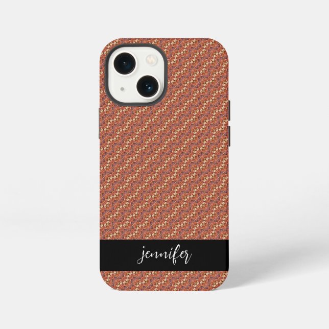 Customisable name Autumn leaves pattern iPhone Case (Back)