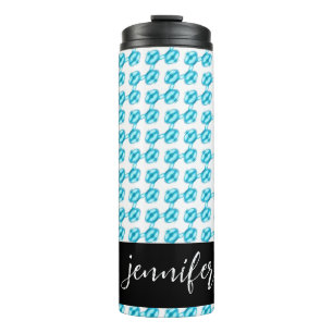 Customisable name Blue pearl pattern  Thermal Tumbler