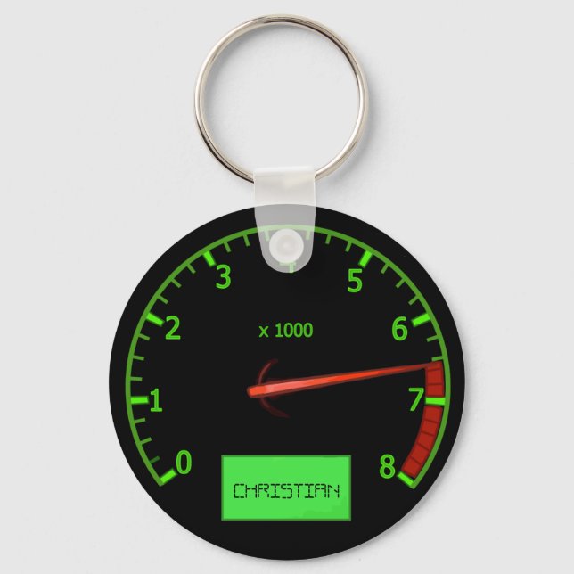 Customisable Name car revs keychains (Front)
