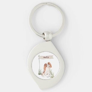 Customisable Name Cavalier King Charles Spaniel Key Ring