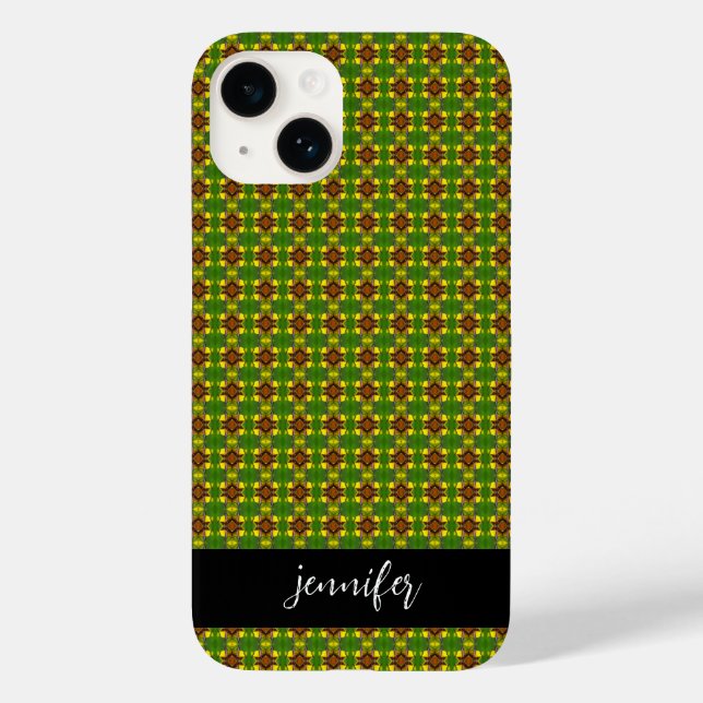 Customisable name Colourful floral pattern Case-Mate iPhone Case (Back)