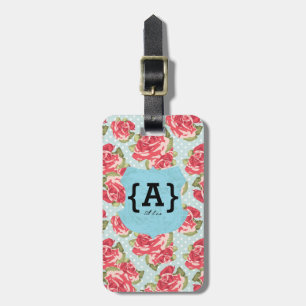 Customisable Name & Contact Info on Roses Luggage Tag