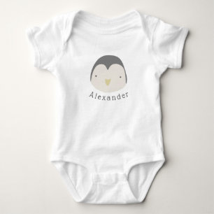 Customisable Name Cute Penguin Baby Bodysuit