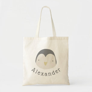 Customisable Name Cute Penguin Tote Bag
