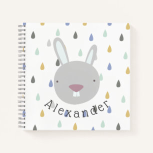 Customisable Name Cute Rabbit Notebook
