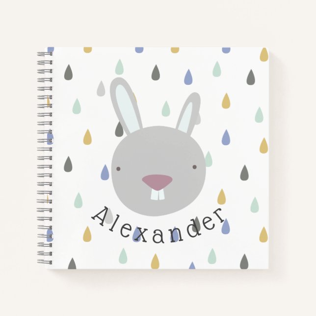 Customisable Name Cute Rabbit Notebook (Front)