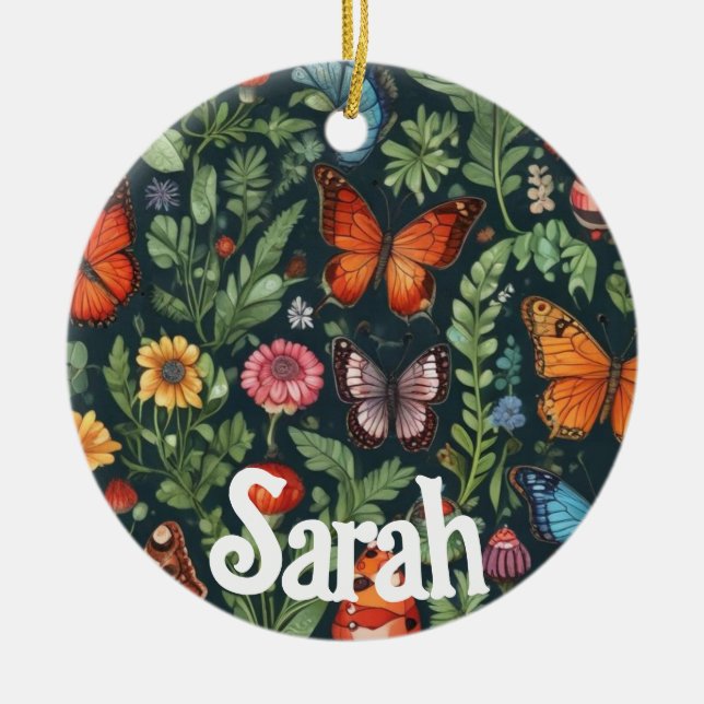 Customisable Name Garden Ornament - Butterfly (Front)