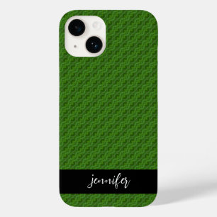 Customisable name Green floral pattern Case-Mate iPhone 14 Case
