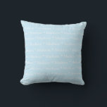 Customisable name light blue white double sided cushion<br><div class="desc">Customisable name,  text,  pattern light blue white double sided Throw Pillow</div>