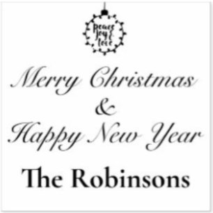 Customisable Name Merry Christmas & Happy New Year Rubber Stamp