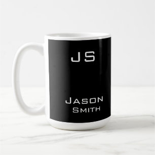 Customisable name, minimalistic initials coffee mug