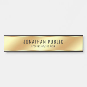 Customisable Name Modern Faux Gold Trendy Long Door Sign