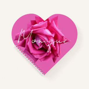 Customisable name Monique floral pretty pink rose  Notebook