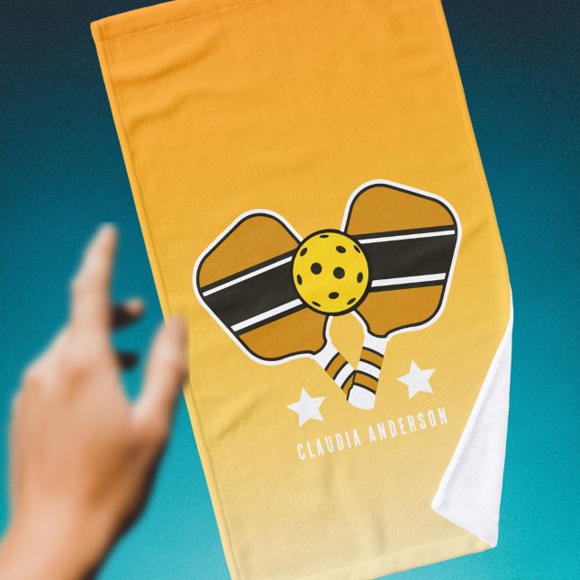  Customisable Name Mustard Pickleball Paddle Hand Towel (Creator Uploaded)
