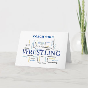 Customisable Name Navy Wrestling Coach Thank You