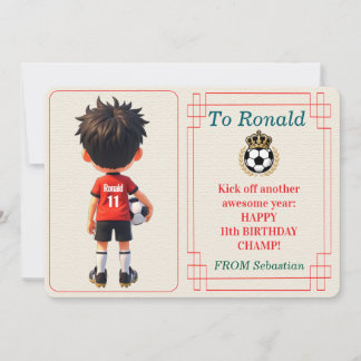 Customisable Name Number and Text Birthday Boy Holiday Card