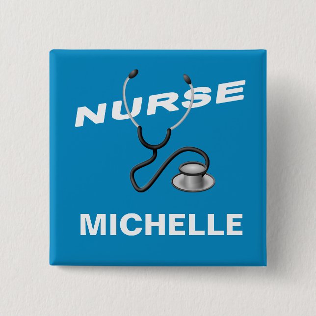 Customisable Name Nurse 15 Cm Square Badge (Front)