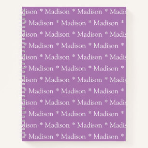 Customisable name pattern lavender recipe notebook