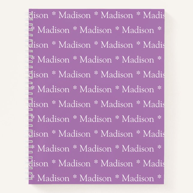 Customisable name pattern lavender recipe notebook (Front)