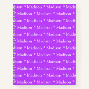 Customisable name pattern orchid purple recipe notebook