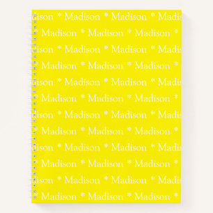 Customisable name pattern yellow recipe notebook