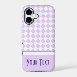 Customisable Name Purple Diamond Chequered