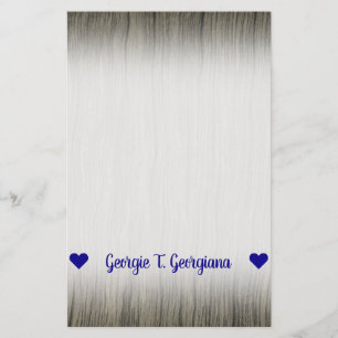 Customisable Name; Rustic Faux Wood Look Pattern Stationery