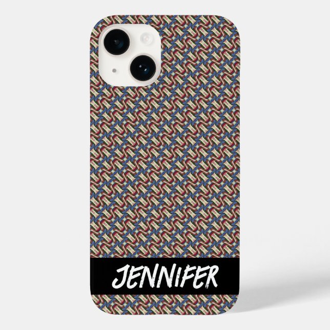 Customisable name Seamless colourful pattern Case-Mate iPhone Case (Back)