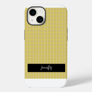 Customisable name Seamless lemon pattern iPhone 14 Case