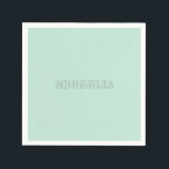 Customisable name "Snuggles" seafoam mint green Napkin<br><div class="desc">Customisable name "Snuggles" seafoam mint green Party Paper Napkins</div>