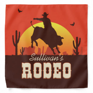 Customisable NAME Western Cowboy Bull Rider Rodeo Bandana