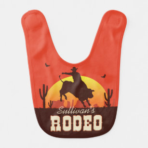 Customisable NAME Western Cowboy Bull Rider Rodeo Bib