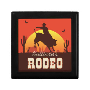 Customisable NAME Western Cowboy Bull Rider Rodeo Gift Box