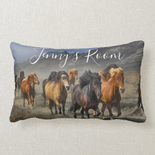 Customisable Name Wild Horses Pillow