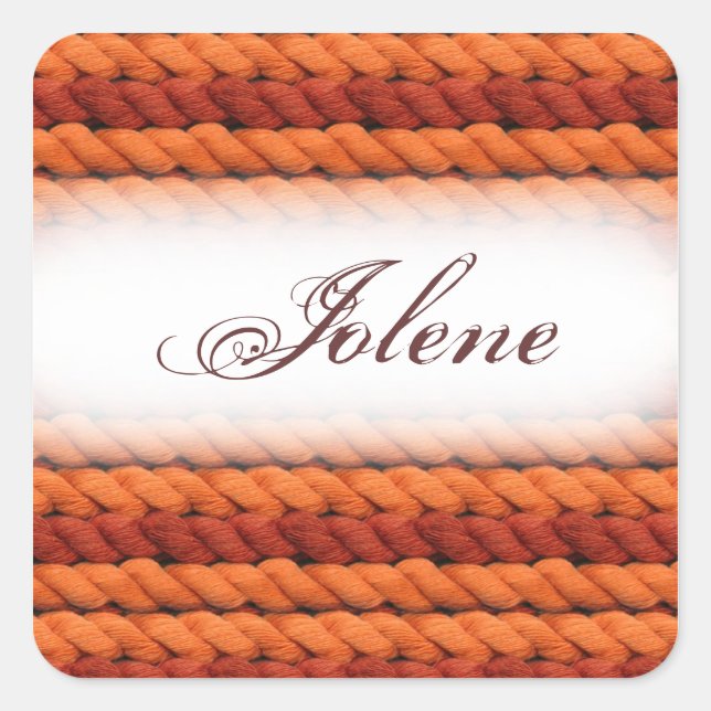 Customisable name yarn craft stickers (Front)