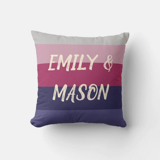 Customisable Names Throw Pillow (Front)