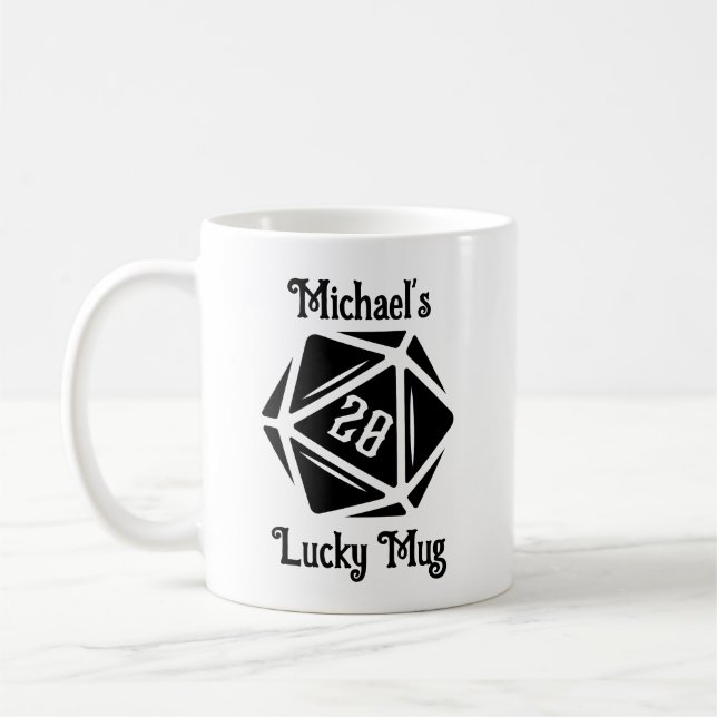 Customisable Natural 20 Lucky Coffee Mug (Left)