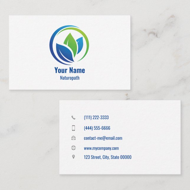 Customisable naturopath business card (Front/Back)