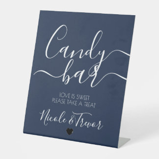 Customisable Navy Blue Candy Bar Pedestal Sign