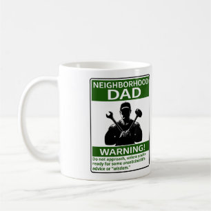 Customisable Neighbourhood Dad Warning Green Coffee Mug