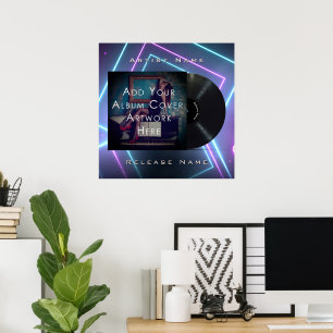 Customisable Neon Lights Vinyl Record Poster