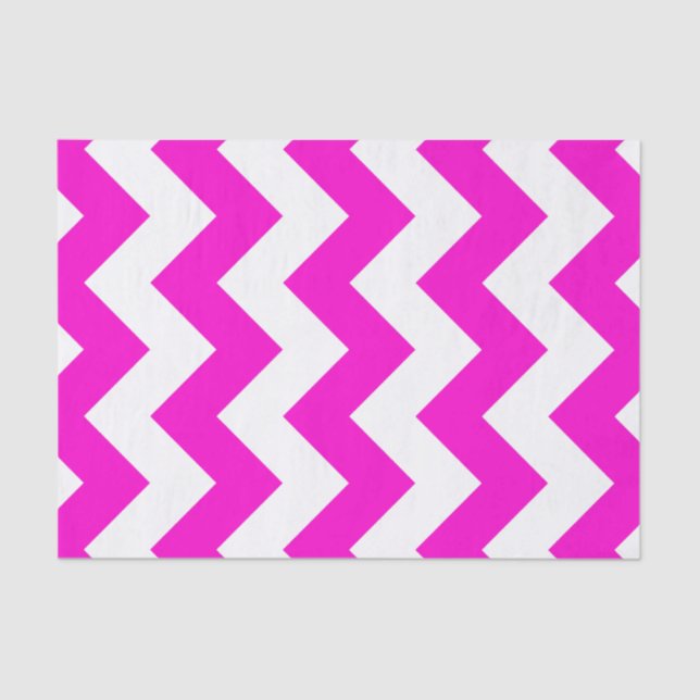 Customisable Neon Pink Zigzag Pattern Tissue Paper (Front)
